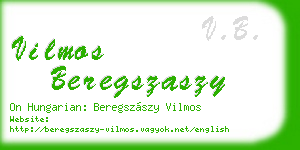 vilmos beregszaszy business card